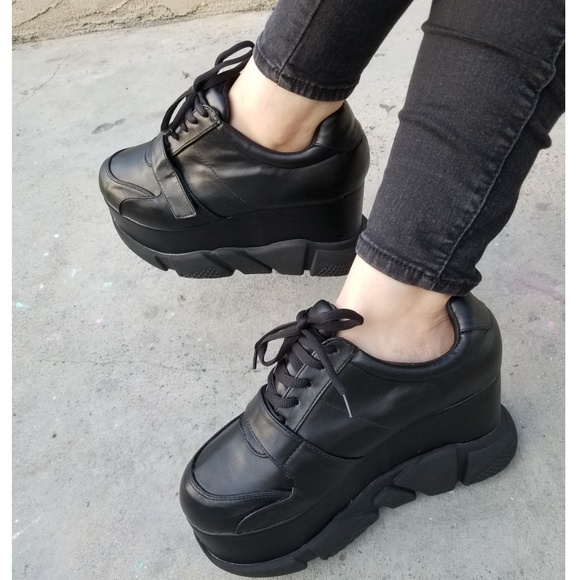 Last Size 9 🖤Blk Hook & Loop Lace-Up Platform - Picture 5 of 8